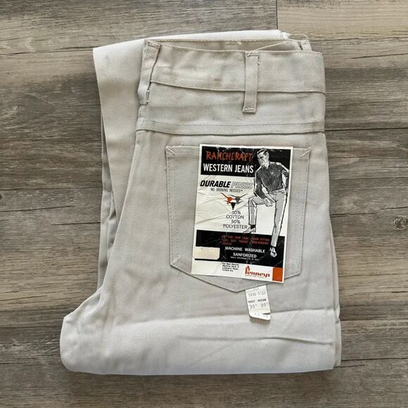 Vintage 50s Penneys Ranchcraft Western Jeans Durable Press Pants 29x30 - Picture 1 of 7